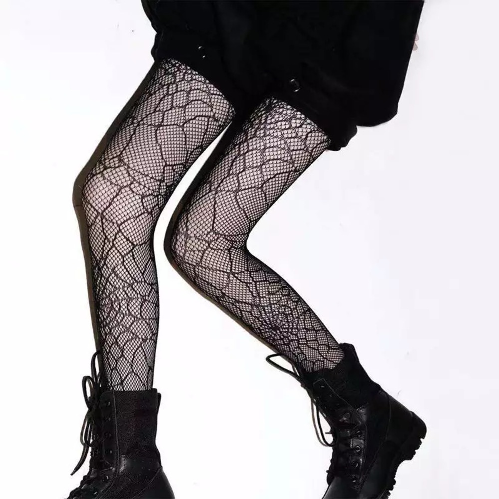 Gothic Women Stockings Spiderweb Tights Witch Fancy Dress Costume
